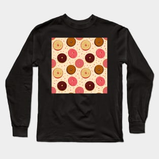 Donut Pattern on Yellow Long Sleeve T-Shirt